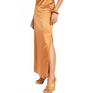 NEW BERYLL naomi silk midi skirt in copper
